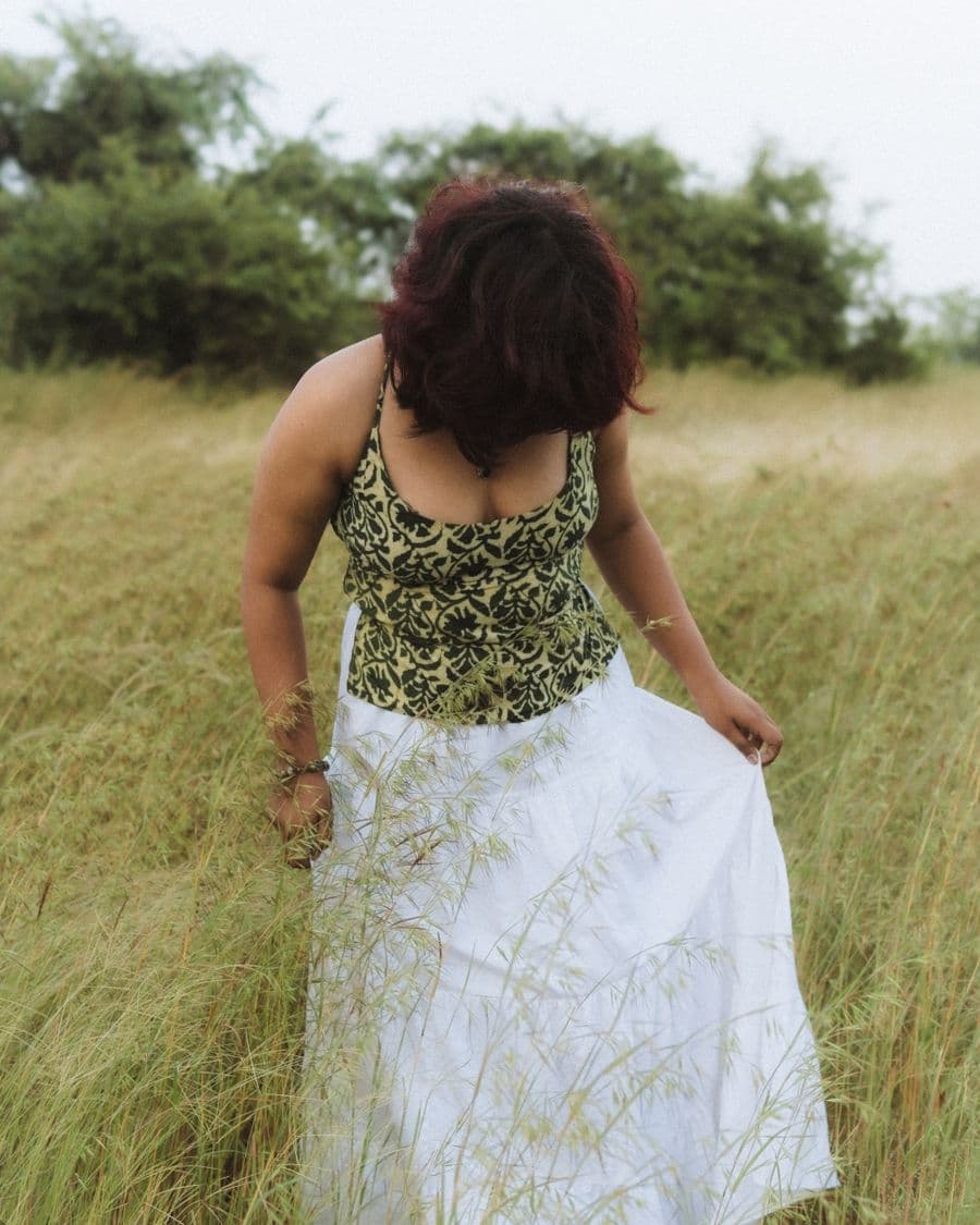 Tiered White Maxi Skirt, view 1
