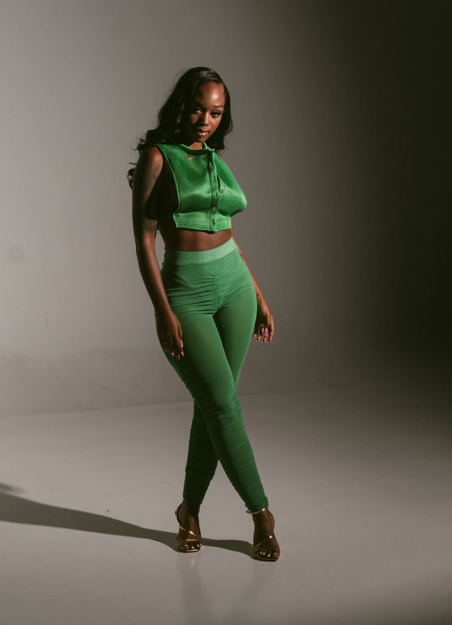 Emerald Crop Top & Pant Co-ord, view 1
