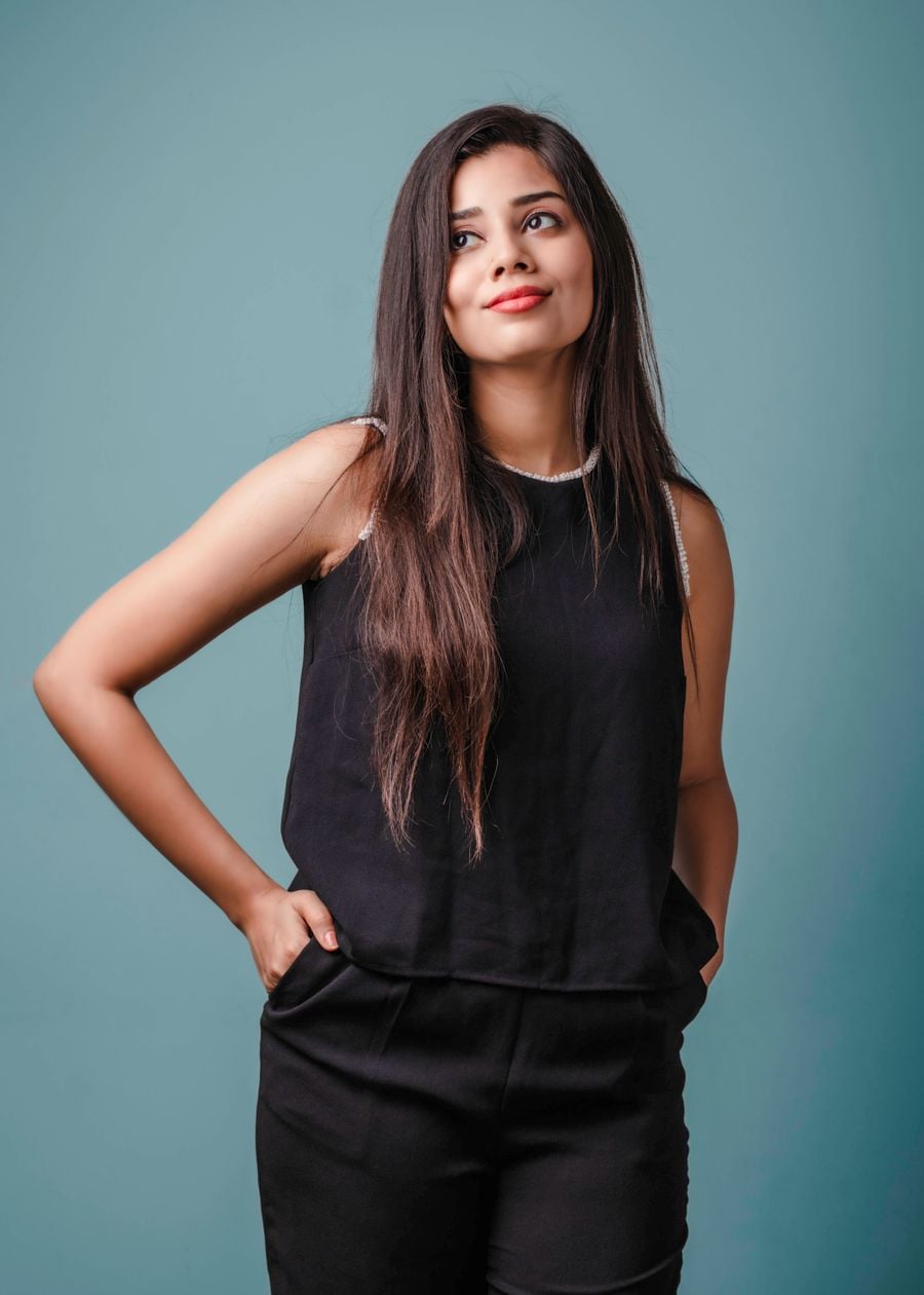 Black Sleeveless Linen Top, view 1