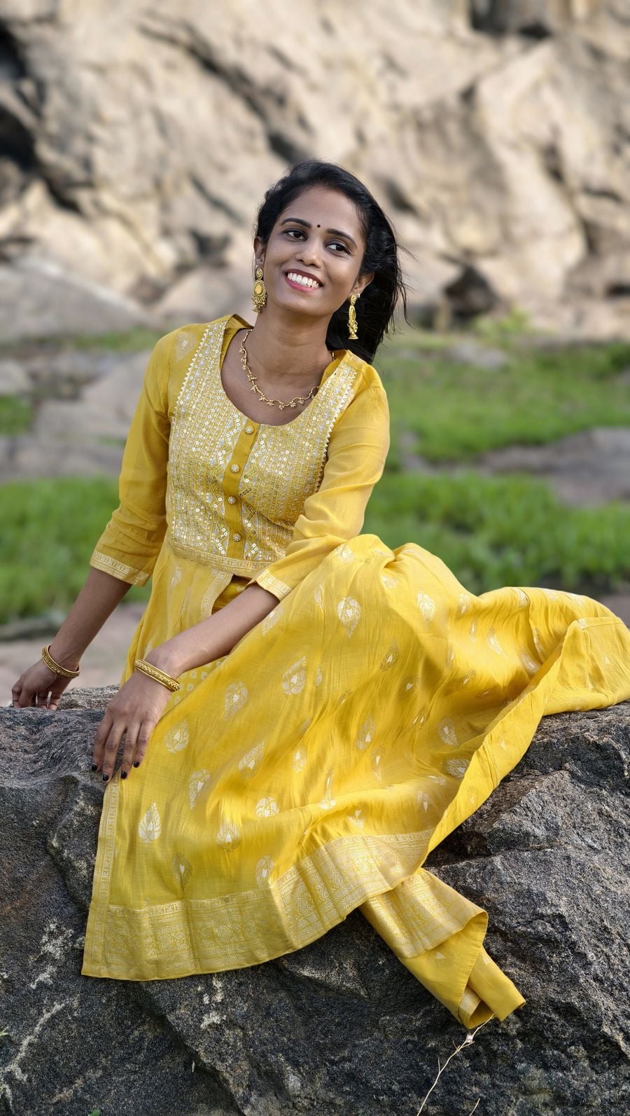 Sunflower Anarkali Maxi Dress, view 1