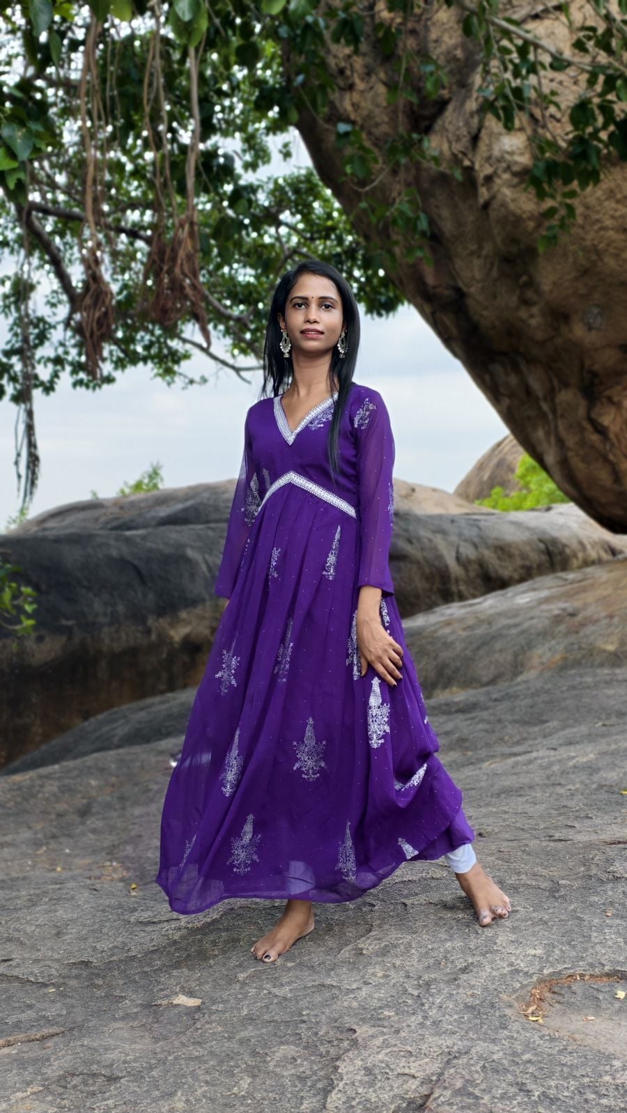 Purple Tiered Maxi Dress, view 1