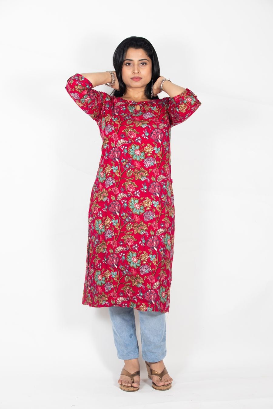 Rose Garden Rayon Kurta, view 1