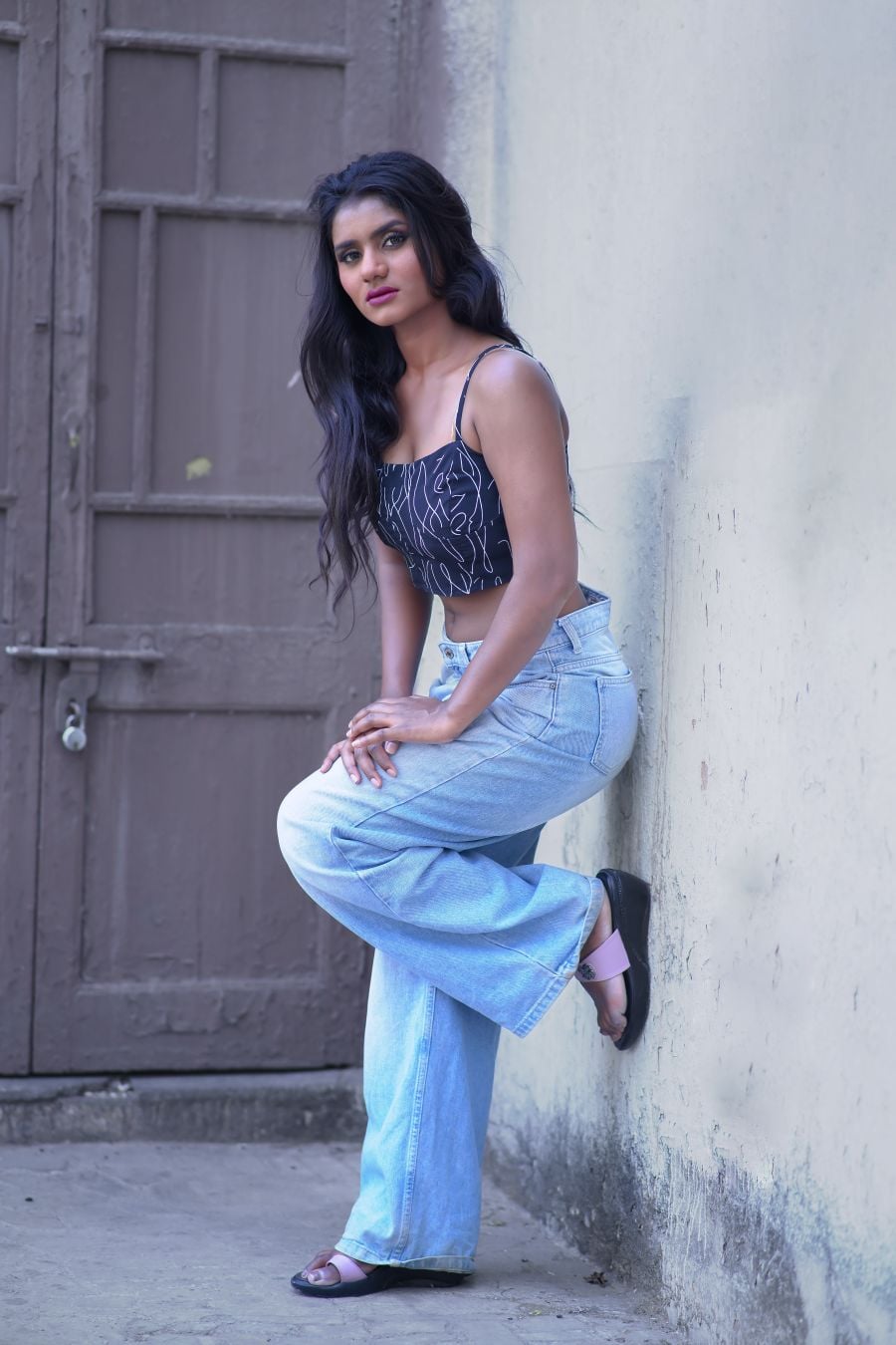 Indigo Wide-Leg Denim, view 1