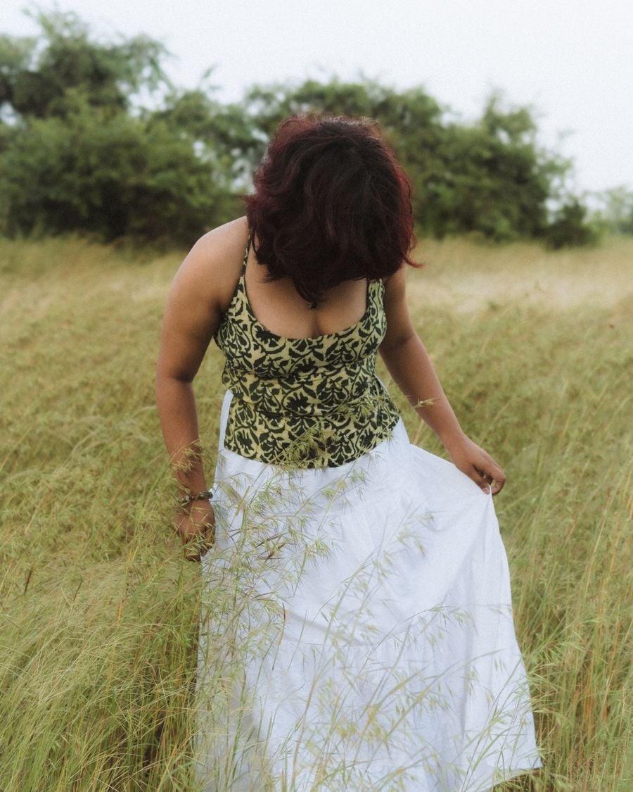 Tiered White Maxi Skirt, view 1
