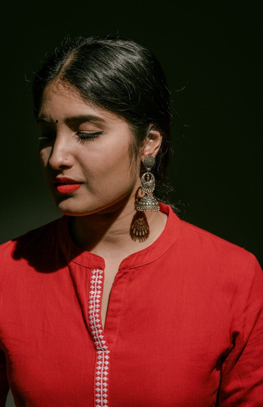 Ruby Embroidered Peasant Top, view 1