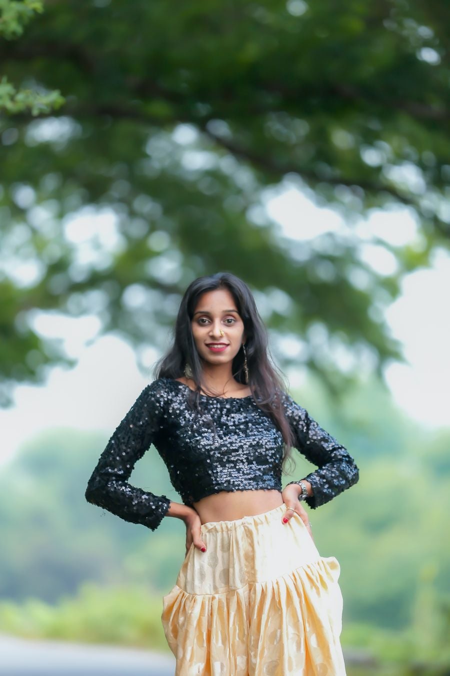 Ivory Gota Lehenga Skirt, view 1