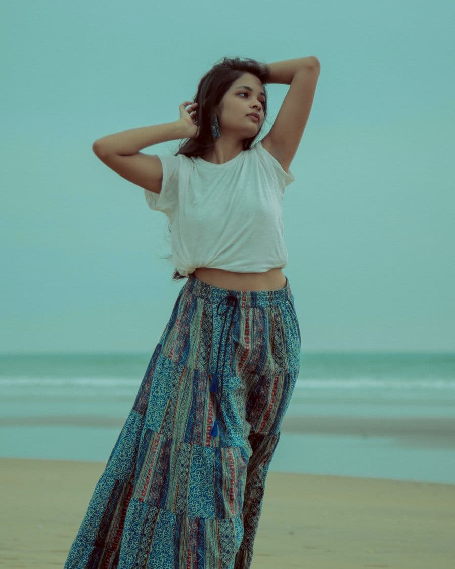 Ikat Printed Palazzo Pants, view 1